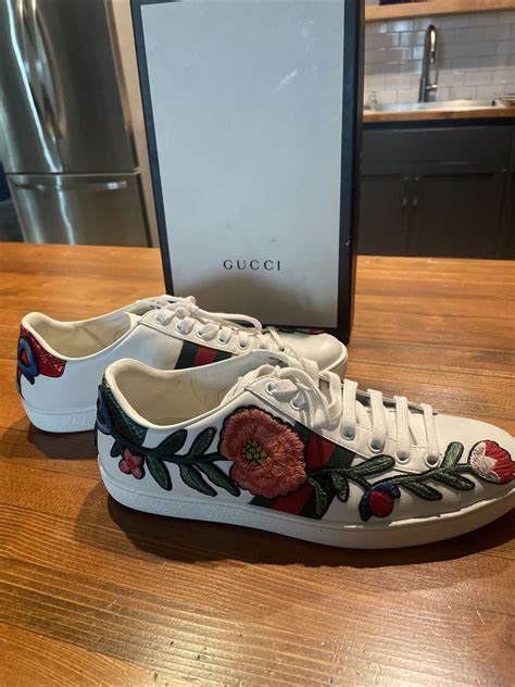 gucci ace floral embroidered sneakers|gucci ace interlocking g.